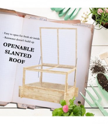 Outsunny Outdoor Raised Garden Bed with Cold Frame Greenhouse and Openable Top