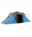 Outsunny 4-6 Man Camping Tent with 2 Bedroom and Living Area, Grey and Blue