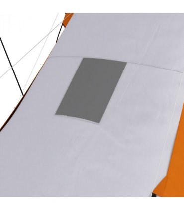 Outsunny 4-6 Man Camping Tent with 2 Bedroom and Living Area, Grey and Orange