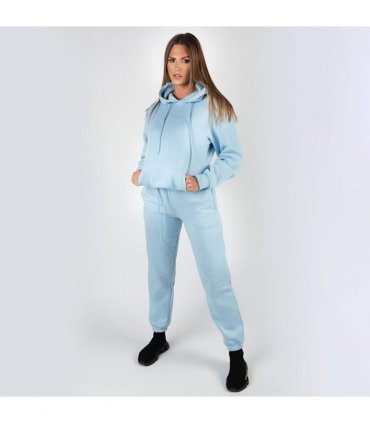 Wellworth Women's Loungewear hoodie & joggers two-piece set, Baby Blue L