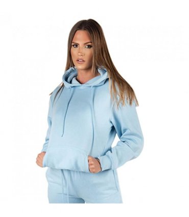 Wellworth Women's Loungewear hoodie & joggers two-piece set, Baby Blue L