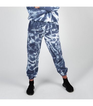Wellworth Loungewear 2pcs Set for Women Tie Dye Sweatshirt & Pyjama Set, Blue M
