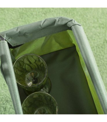 Outsunny Outdoor Push Pull Wagon Stroller Cart with Canopy Top Green