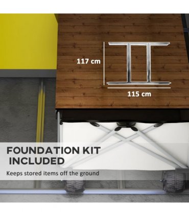 Outsunny 4 x 6ft Garden Shed Storage with Foundation Kit and Vents, Grey