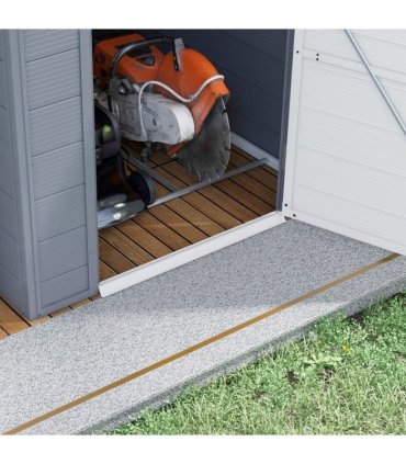 Outsunny 4 x 6ft Garden Shed Storage with Foundation Kit and Vents, Grey