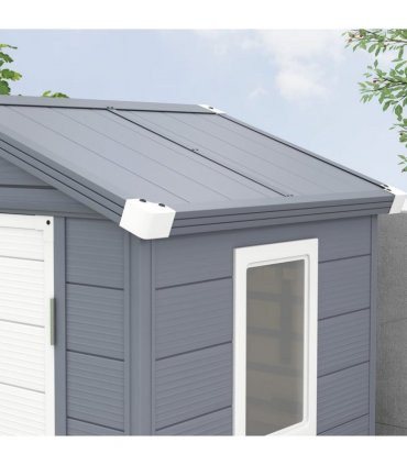 Outsunny 4 x 3ft Garden Shed Storage with Foundation Kit and Vents, Grey