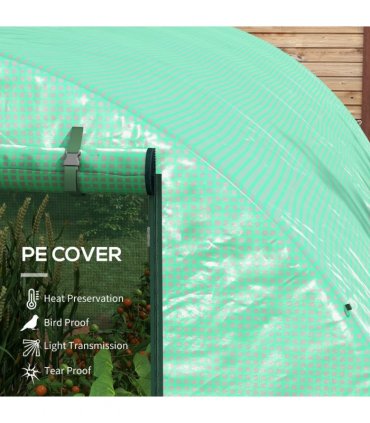 Outsunny Polytunnel Green House with Sprinkler System, Wide Door, 3 x 2m