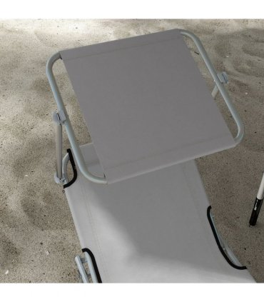 Outsunny Outdoor Foldable Sun Lounger Set of 2, Light Grey