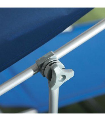 Outsunny Folding Sun Lounger Set of 2 with Sunshade Adjustable Backrest Blue