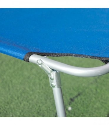 Outsunny Folding Sun Lounger Set of 2 with Sunshade Adjustable Backrest Blue