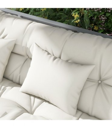 Outsunny Outdoor Back and Seat Cushion with Pillows, White