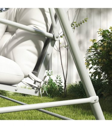 Outsunny Outdoor Back and Seat Cushion with Pillows, White