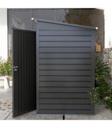 Outsunny 8 x 4FT Metal Garden Storage Shed with Double Doors and 2 Vents, Grey