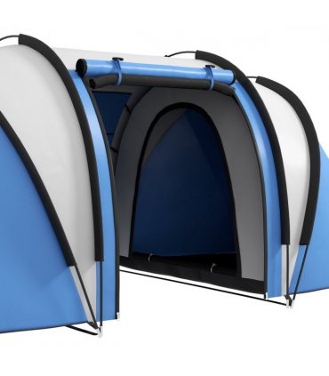 Outsunny 2 Bedroom Camping Tent with Living Area, 3000mm Waterproof, Blue