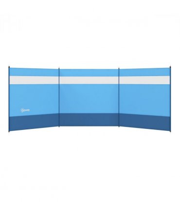 Outsunny Camping Windbreaks with Clear Windows and Carry Bag, 440 x 140cm, Blue