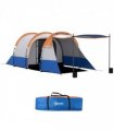 Outsunny 2-3 Man Camping Tunnel Tent with Bedroom and Living Room, Orange