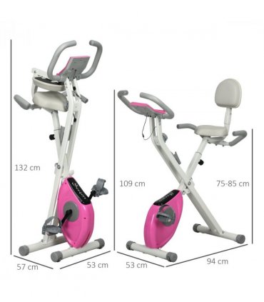 HOMCOM Folding Exercise Bike w/ Adjustable Magnetic Resistance and Seat Height