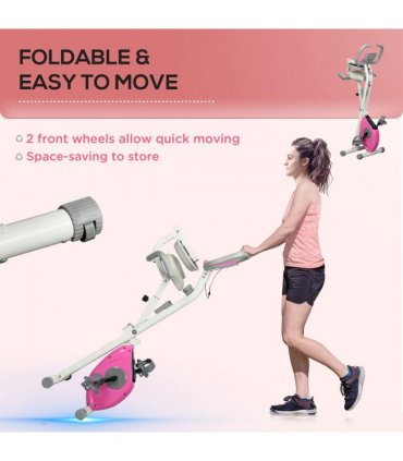 HOMCOM Folding Exercise Bike w/ Adjustable Magnetic Resistance and Seat Height