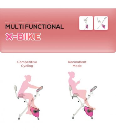 HOMCOM Folding Exercise Bike w/ Adjustable Magnetic Resistance and Seat Height