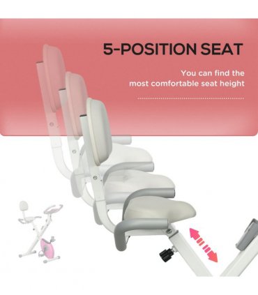 HOMCOM Folding Exercise Bike w/ Adjustable Magnetic Resistance and Seat Height