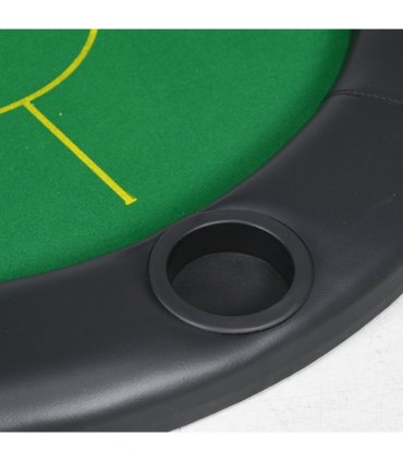 SPORTNOW Foldable Poker Mat, 10-Player Table Top with Cup Holders, Carry Bag