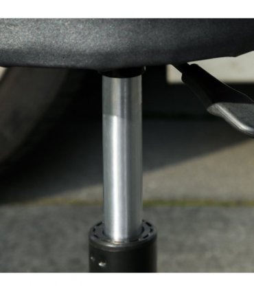 HOMCOM Pneumatic Adjustable Mechanic Stool with Tool Tray and Wheels