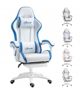 Vinsetto Racing Style Gaming Chair with Reclining Function Footrest, Blue