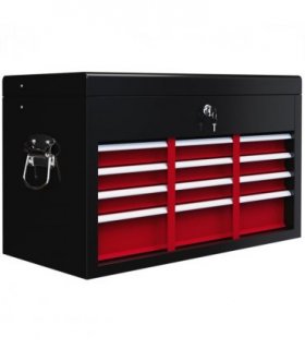 HOMCOM Lockable Metal Tool Chest w/ 6 Drawer, Ball Bearing Runners, Red