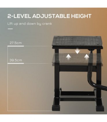 DURHAND Steel Motorbike Jack Lift Rubber Platform Crank Lift Manual Repair Table