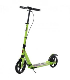 HOMCOM Teens Adult Kick Scooter Fold Adjust 14+ w/ Dual Brake System Green