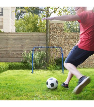 HOMCOM Rebounder Net Kids Adults Football Training Aid Adjustable Blue