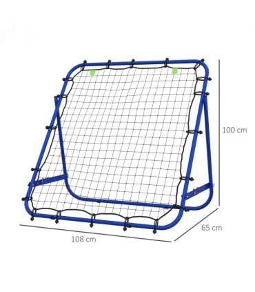 HOMCOM Rebounder Net Kids Adults Football Training Aid Adjustable Blue
