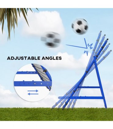 HOMCOM Rebounder Net Kids Adults Football Training Aid Adjustable Blue