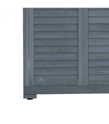 Outsunny Wooden Garden Storage Shed, 3 Shelves Tool Cabinet, Grey