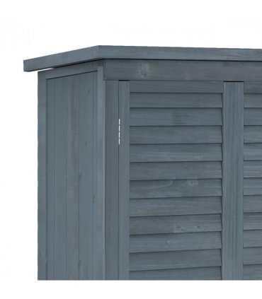 Outsunny Wooden Garden Storage Shed, 3 Shelves Tool Cabinet, Grey