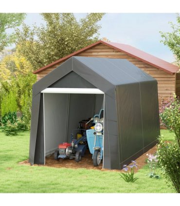 Outsunny 2.1 x 3.6(m) Portable Shed, Waterproof and Heavy Duty Dark Grey