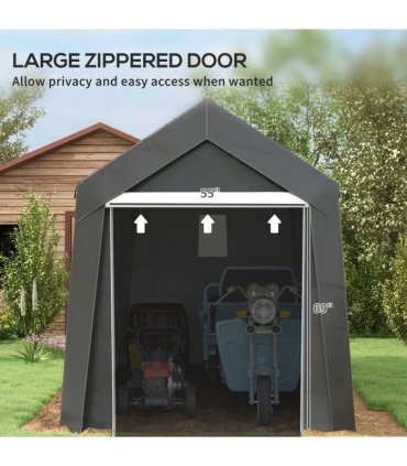 Outsunny 2.1 x 3.6(m) Portable Shed, Waterproof and Heavy Duty Dark Grey