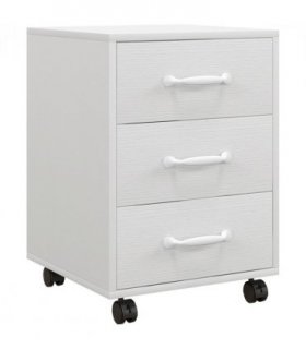HOMCOM File Cabinet with 3 Drawers, Under Desk Mobile Filing Cabinet White