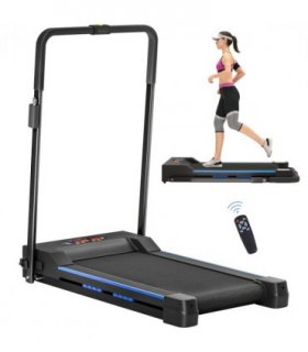 HOMCOM 1-6 km/h Folding Motorised Treadmill Walking w/ Remote Control, Blue