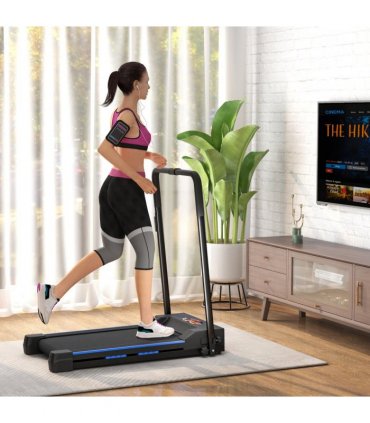 HOMCOM 1-6 km/h Folding Motorised Treadmill Walking w/ Remote Control, Blue