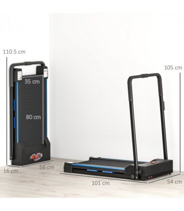 HOMCOM 1-6 km/h Folding Motorised Treadmill Walking w/ Remote Control, Blue