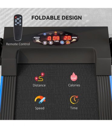 HOMCOM 1-6 km/h Folding Motorised Treadmill Walking w/ Remote Control, Blue