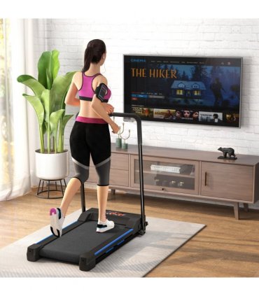HOMCOM 1-6 km/h Folding Motorised Treadmill Walking w/ Remote Control, Blue