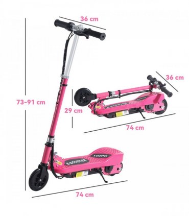 HOMCOM Folding Kids Electric Scooter for 7-14, Pink
