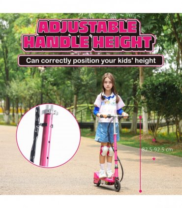 HOMCOM Folding Kids Electric Scooter for 7-14, Pink