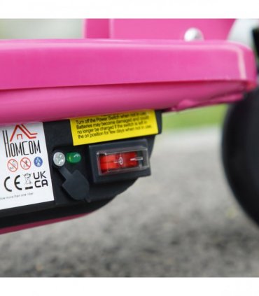 HOMCOM Folding Kids Electric Scooter for 7-14, Pink