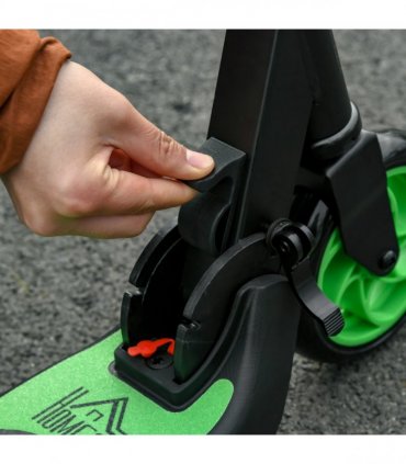 HOMCOM Folding Electric Scooter with Rear Wheel Brake, Green