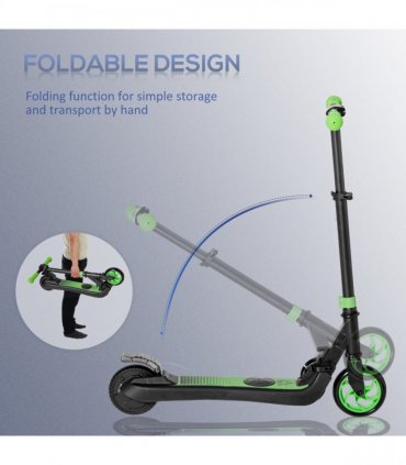 HOMCOM Folding Electric Scooter with Rear Wheel Brake, Green