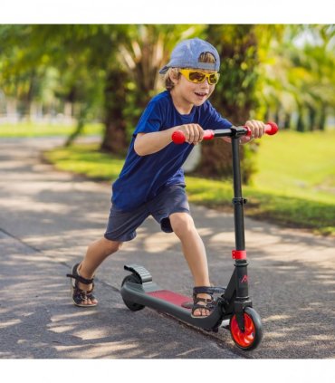 HOMCOM Folding Electric Scooter with Rear Wheel Brake, Red
