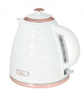 HOMCOM Electric Kettle, Fast Boil, 1.7L, 3kW, Swivel, White Ripple